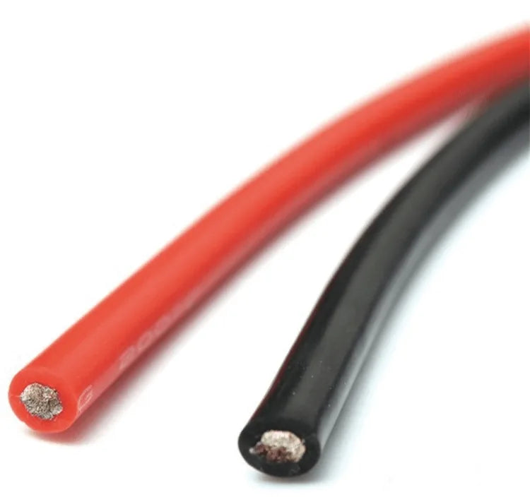 10 Meters/Lot Wire Silicone 8 12 14 16 18 20 22 24 26 28 30 AWG 5 M Red and 5m Black Color Cable High Quality