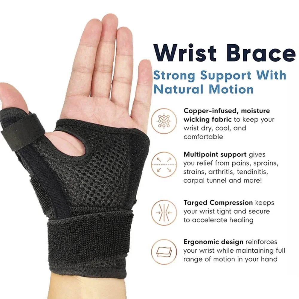 1Pcs Thumb Wrist Support Pofessional Thumb Splint Wristband Arthritis Carpal Tunnel Hand Sprain Tendinitis Wrist Brace Protector