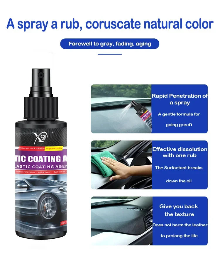 Auto Plastic Restore Coating Agent Car Plastic Rubber Exterior Repair Clean Refresh Restoration Agent Black Shine Seal Brighten